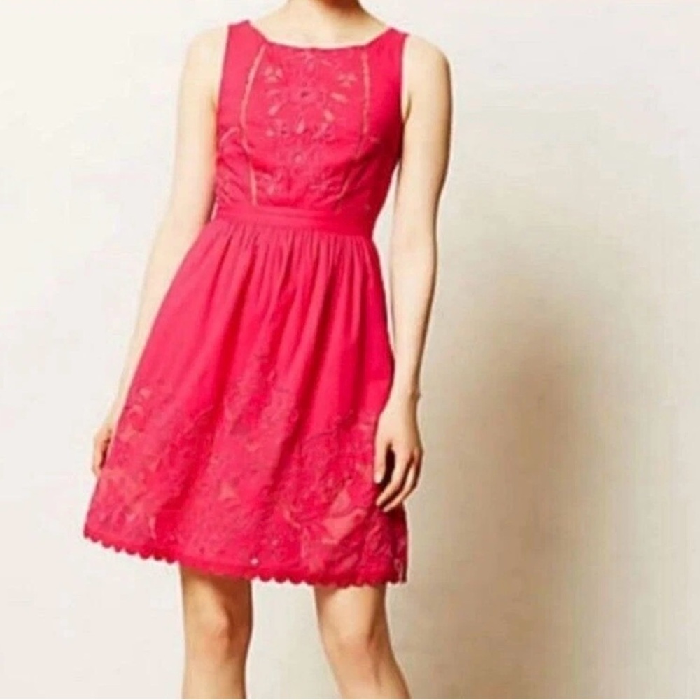 Anthropologie Moulinette Soeurs Dress Womens 8 Rose Pink Sierra Rhododendron
